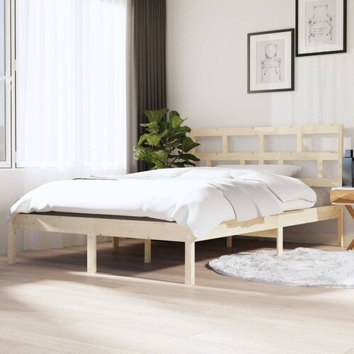 The Living Store Posteljni okvir 120x190 cm trden les - Posteljni Okvir, (21529133) Slike