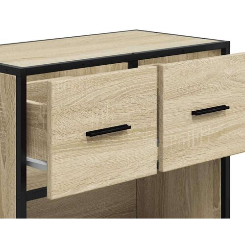VidaXL Noćni ormarić Sonoma hrast 60x31x60cm Konstruirano drvo i metal Slike