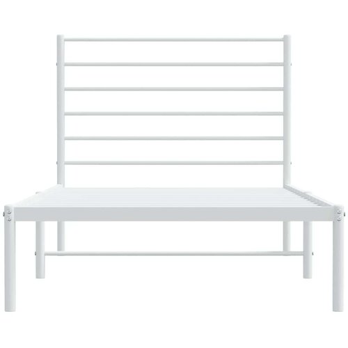 VidaXL Metalni okvir za krevet s uzglavljem bijeli 90x200 cm Slike