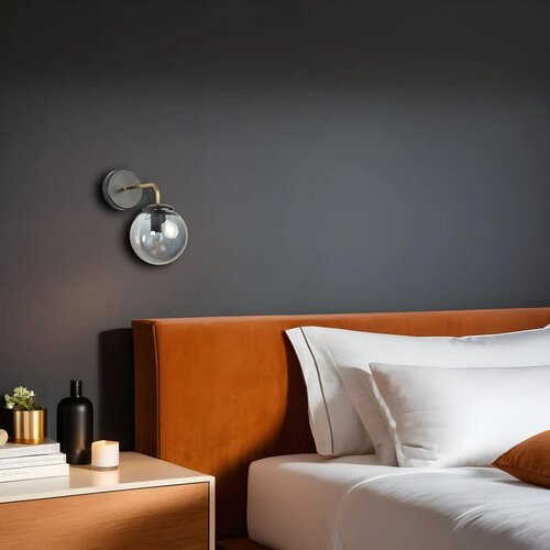 Opviq pablo siyah Füme Camlı aplik blackfumegold wall lamp Cene
