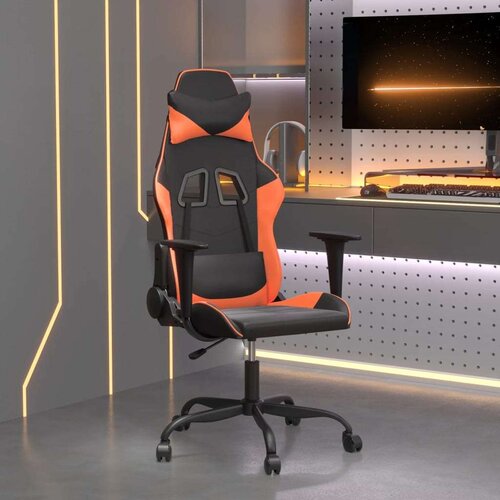  Masažni gaming stol črno in oranžno umetno usnje Cene