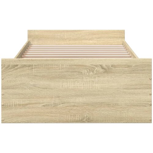  Okvir za krevet s ladicama boja hrasta 90x200 cm Smeđa 90 x 200 cm Slike