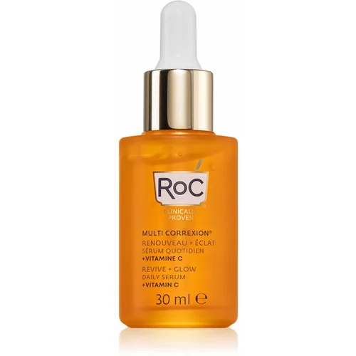 Roc Multi Correxion Revive + Glow posvjetljujući serum s vitaminom C za lice i vrat 30 ml