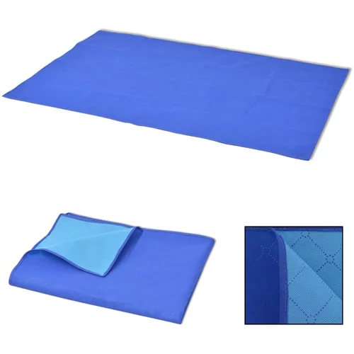 vidaXL Piknik odeja modra in svetlo modra 150x200 cm