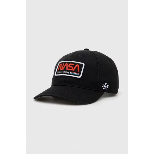 American Needle Bombažna bejzbolska kapa NASA črna barva