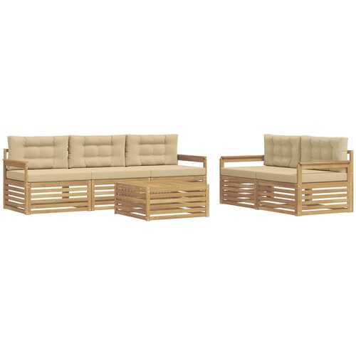  Set vanjskih sofa 6 kom. Bijela i bež Slike