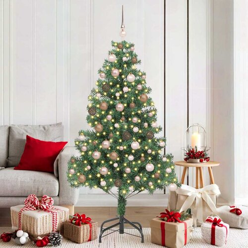 vidaXL Umjetne božićne jelke s 300 LED svjetlima Zelena 180 cm PVC Cene