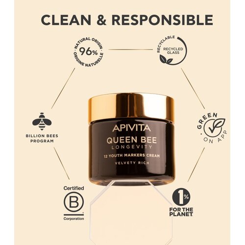 Apivita Queen Bee Longevity bogata krema proti gubam 50 ml Slike