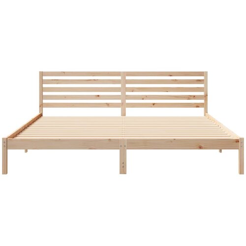  Krevetna konstrukcija Smeđa 200 x 220 cm Čvrsto borovo drvo Slike