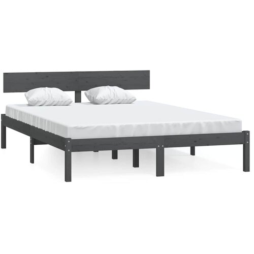  Okvir za krevet od masivne borovine sivi 200 x 200 cm Slike