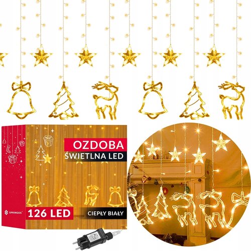 springos LED BOŽIČNE ZVEZDE VISEČE ŽIČNE BOŽIČNE LUČKE LED ZAVESA, (21638543) Cene