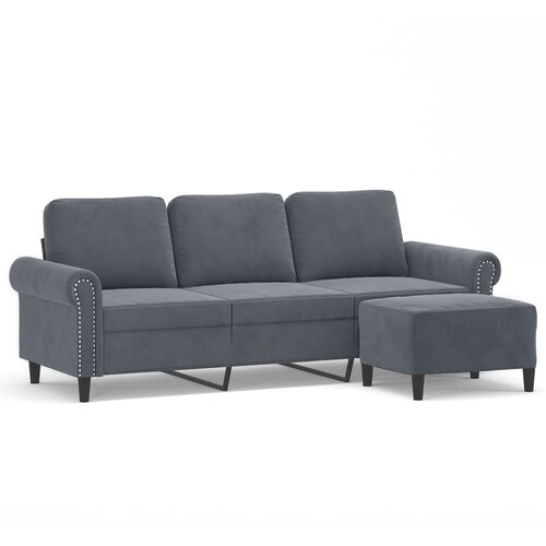 vidaXL Trosed s stolčkom za noge temno siv 180 cm žamet, (20925619) Cene