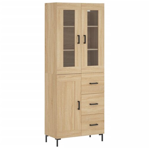 vidaXL Visoka komoda sonoma hrast 69,5x34x180 cm inženirski les, (20806857) Cene
