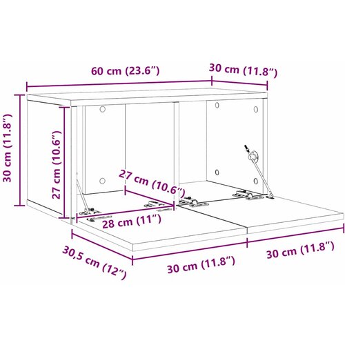  Set TV komoda Zidne 4 pcs Crni hrast 60 x 30 x 30 cm Slike