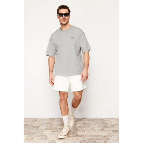 Trendyol Muška majica TMNSS23TS00084, Svetlosiva Cene