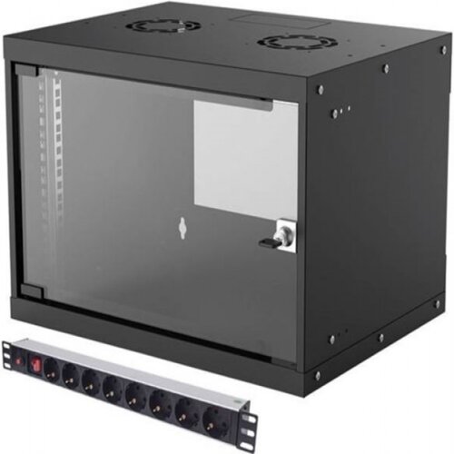 Intellinet zidni ormar 6U 400mm + PDU sa 8 ulaza, crni Cene