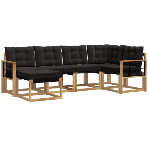 vidaXL Zunanja garnitura za sedenje z blazino 6 pcs Bela in črna, (5000282155) Cene
