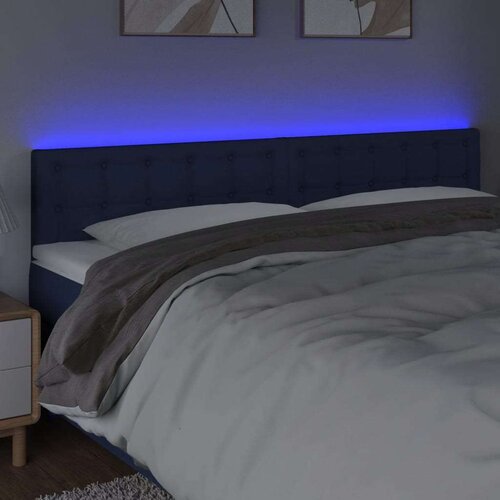  Uzglavlje plavo 200x5x78/88 cm od tkanine Slike