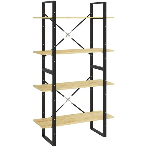 VidaXL Knjižna omara 4-nadstropna 80x30x140 cm trdna borovina Slike