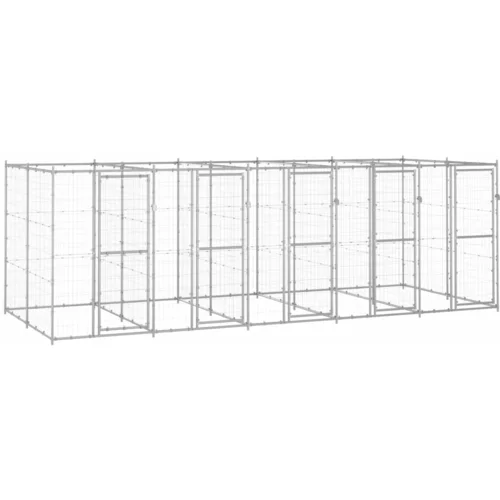 vidaXL vanjski kavez za pse od pocinčanog čelika 12,1 m²