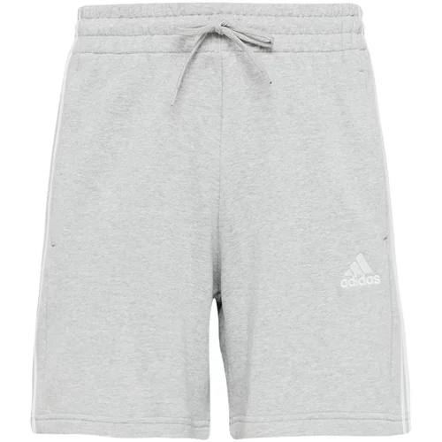 ADIDAS SPORTSWEAR Sportske hlače 'Essentials French Terry 3-Stripes' siva melange / bijela