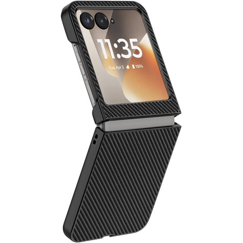 AVIZAR Ovitek za Motorola Razr 70 Videz Karbonskih Vlaken Trda Za&scaron;čita, Črna, (5000274098) Cene