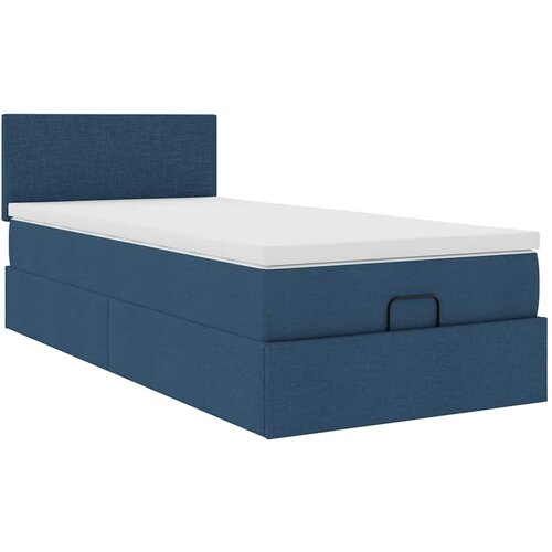 vidaXL Otomanski okvir kreveta s madraca plavi 90x190cm od tkanine Cijene