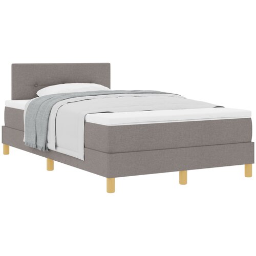 VidaXL Krevet s okvirima s madracem Taupe 120x190 cm Tkanina Slike