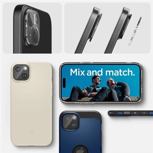 Spigen ZA&amp;Scaron;ČITNO OVITEK ZA KAMERO OPTIK.TR ZA IPHONE 15 15 PLUS, 2 KOS., (5000311030) Slike
