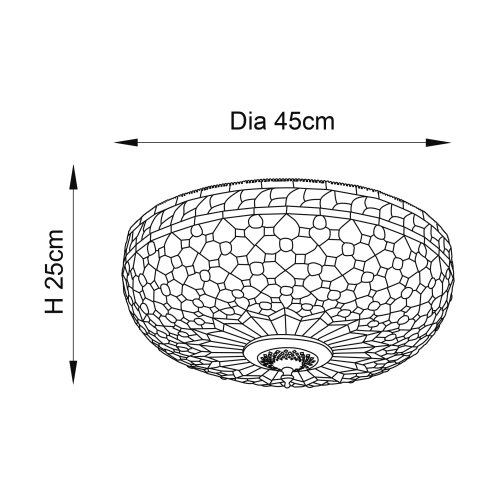Endon 64276 - plafonsko svetlo tiffany mille feux 2xE27/60W/230V prečnik 45 cm Slike