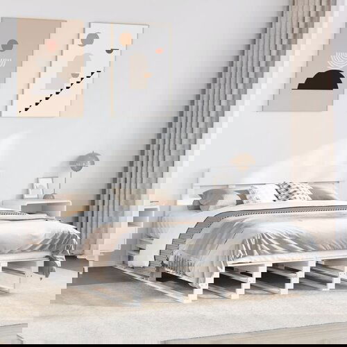 VidaXL Okvir kreveta bez madraca bijeli 160x200 cm od masivne borovine Slike