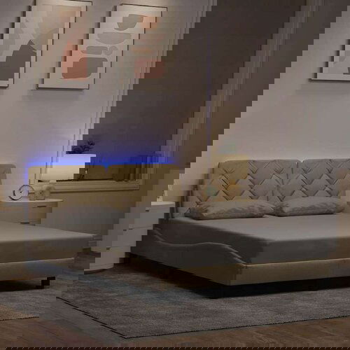 vidaXL Okvir kreveta s LED-om bez krem madraca 120x200 cm Tkanina Cene