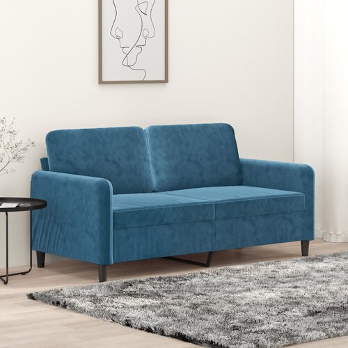 vidaXL Kavč dvosed moder 140 cm žamet Cene