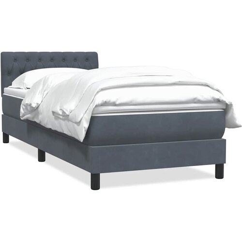 Box spring krevet s madracem tamnosivi 80 x 220 cm bar&amp;scaron;unasti Slike