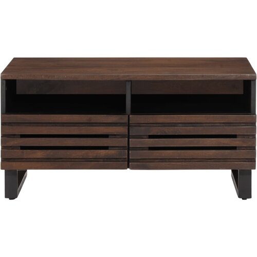 Maison Chic Klubska mizica - kavna mizica - Nizka mizica rjava 80x55x40 cm trden mangov les, (21753703) Slike