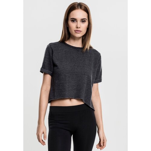 UC Ladies Women's Cropped Burnout Short Sleeve Crew Dark Grey Cene