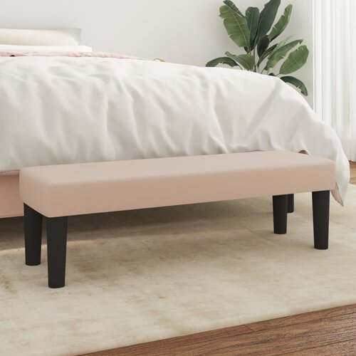 VidaXL Klupa boja cappuccina 100x30x30 cm od umjetne kože Slike