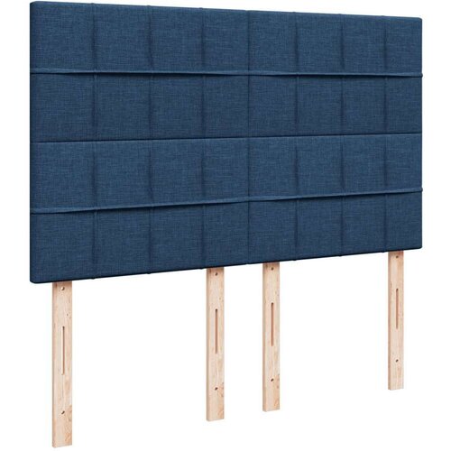 VidaXL Krevet s oprugama i madracem plavi 140 x 190 cm od tkanine Slike