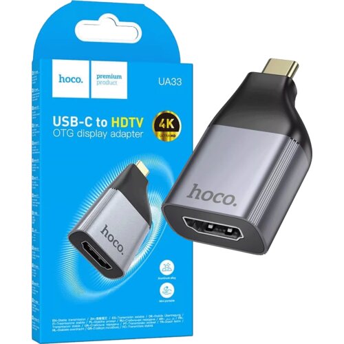 Hoco. Adapter USB Type-C na HDMI UA33, 4K, Crni Slike