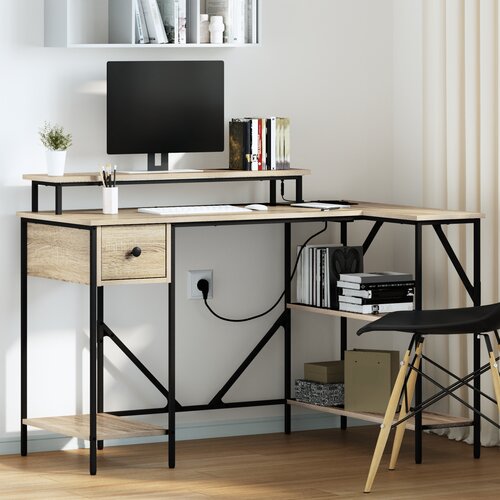 VidaXL Miza sonoma hrast 120 x 79 x 86.5 cm Konstruiran les Slike