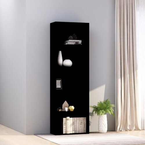 VidaXL Knjižna omara 5-nadstropna črna 60x30x189 cm iverna plo&amp;scaron;ča Slike