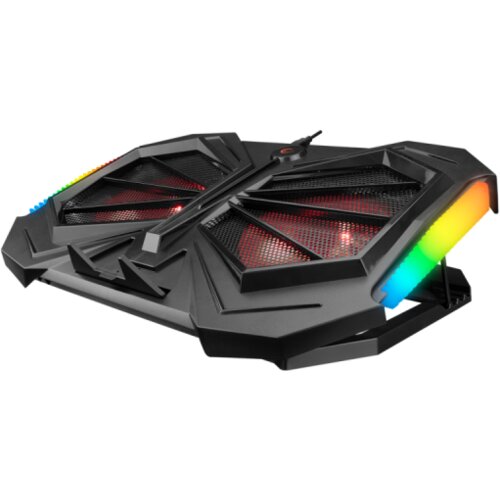 Segment Bilgisayar Postolje za notebook gaming RAMPAGE 15&amp;rdquo;-17&amp;rdquo;Addison AD-RC11 SPIDER black, ventilator 2x, USB 2x, RGB Slike