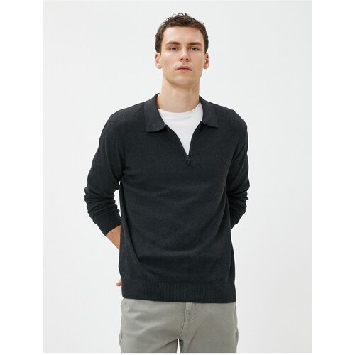 Koton Polo Neck Sweater Zippered, Slim Fit Long Sleeve Slike