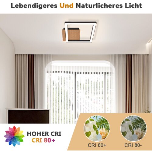 Nettlife LED stropna svetilka 3000K toplo bela moderna 12W majhna lesena, (22111362) Cene