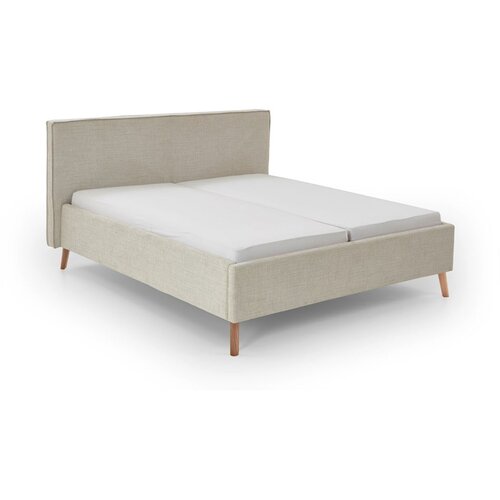 Meise Möbel Krem tapecirani bračni krevet s prostorom za odlaganje s podnicom 180x200 cm Riva – Cijene