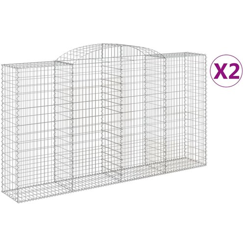  Lučne gabionske ko&amp;scaron;are 2 kom 300x50x160/180cm pocinčano željezo Slike