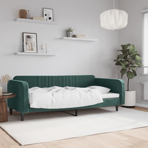 vidaXL Raztegljiva postelja temno zelena 90x200 cm žamet Cene