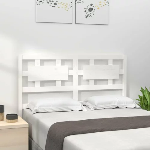  Uzglavlje za krevet bijelo 145 5x4x100 cm od masivne borovine