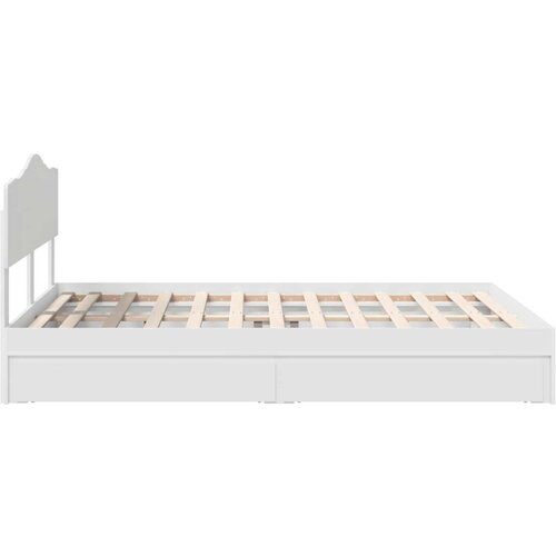  Krevet s od storage Bijelo 160 x 200 cm Konstruirano drvo Slike