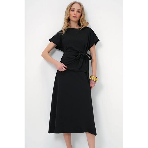 Trend Alacati Stili Ženski komplet bluza i suknja Alc-X13479, Crni Cene